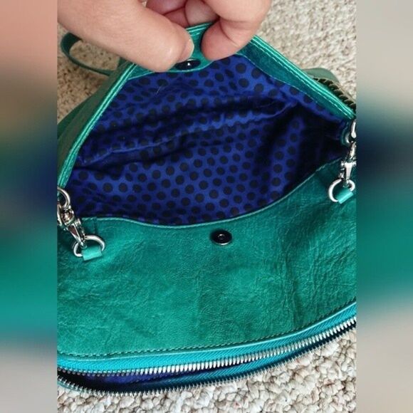 Rebecca Minkoff greenish turquoise Diamond Quilt and Stud Mikey Bag - Picture 10 of 12